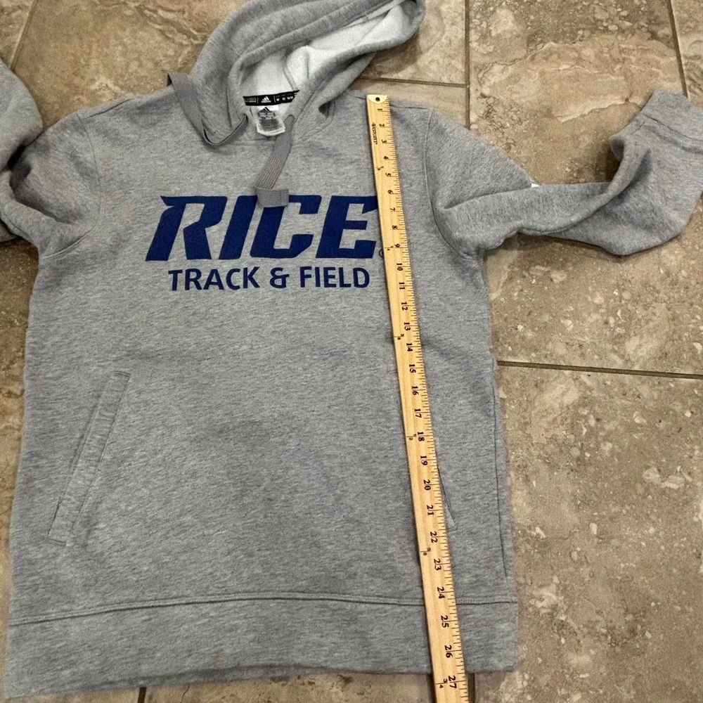 Adidas Rice University Track & Field Hoodie Mens Medium Gray Pullover Sweatshirt